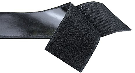 Klettband 1 Meter lang, 10 cm Breit Selbstklebend, Extra Stark Haftkraft Selbstklebend Klebepad Flauschband Hakenband (Schwarz, 1 lfm)