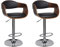 vidaXL 2X Bugholz Barhocker Höhenverstellbar Barstuhl Bistrohocker Küchenhocker Tresenhocker Thekenhocker Tresenstuhl Schwarz Kunstleder