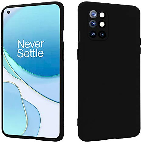 HSP Hülle für OnePlus 8T, Silikon Handyhülle, Dünn Case, Staubfest, Schwarz | Kameraschutz, matt, passgenaue Aussparungen, erhöhte Ränder, Handy Schutzhülle, Silikonhülle, Phone Cover, Silicone