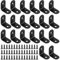 Glarks 20 Set 25mm Black L Bracket Right Angle Corner Brace Joint Fastener for Wood Chair Bookshelf Board Window Furniture Cabinet (25x25x2mm)