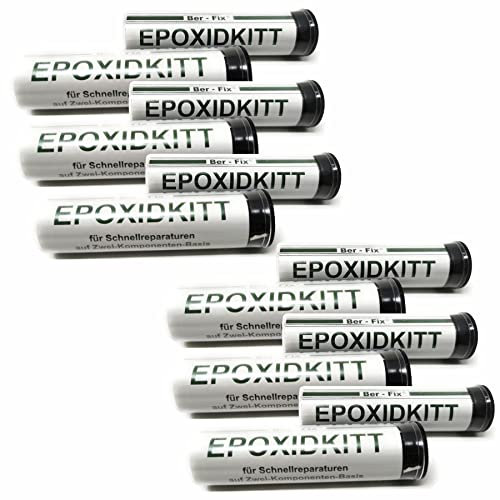 Ber-Fix 12x 56g Epoxidkitt 2K Knetmetall – Hitzebeständig bis 300°C | Wasserdicht & schnellhärtend | Reparaturknete für Metall, Holz, Keramik | Modellierbare Reparaturpaste statt Flüssigmetall