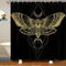 Tende da doccia in tessuto Boemia con animali tarme dorati, tenda da bagno con paillettes a mezzaluna e mezzaluna, tende da doccia con linee geometriche, stile tribale, boho impermeabile, pe