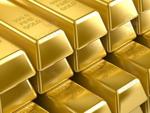 6 Stück Nachbildungen Goldbarren Bullion dekorative Requisiten Fake Golden Brick Film Simulation Requisiten für Geburtstag Gastgeschenke Dekoration Goodie Taschen
