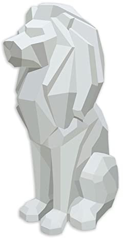 Vinbcorw Geometrisches Löwe Harz Statue Löwe Statue skulptur Wohnzimmer nordische Figuren löwen Statue Wohnzimmer Schlafzimmer Dekoration Skulptur Ornamente Harz Statue Geschenk,Weiß