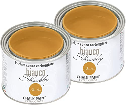 CHALK PAINT Ambre Peinture Shabby Chic Vintage pour meubles et murs extra opaques (2 x 500)
