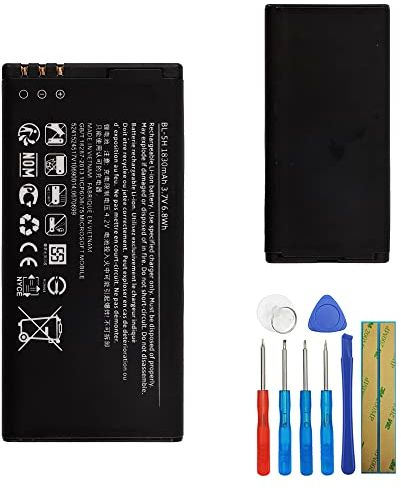 E-yiiviil Batterie de rechange BL-5H compatible avec Nokia Lumia 630 635 636 638 avec outils