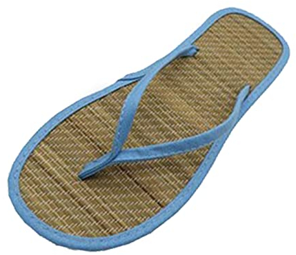 Tongs pour homme et femme - Sandales plates et confortables - Antidérapantes - Unisexe - Sandales plates et antidérapantes - Sandales confortables et antidérapantes - En bambou, bleu, 37 EU