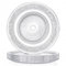 Elsjoy Set of 6 Embossed Glass Dinner Plates, 10 Inch Round Transparent Serving Plates, Dishwasher Safe Tableware for Pasta, Salad, Home Wedding, Dinner Party Decoration (Anti-Slip Base