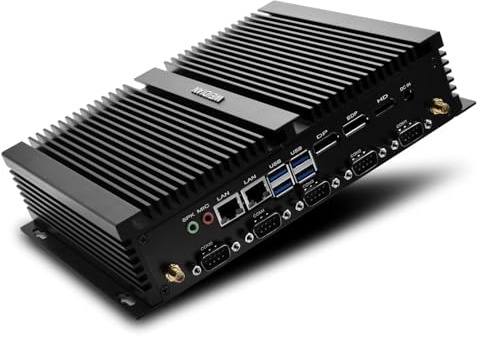 WEIDIAN Fanless Industrial PC, Mini Desktop Computer Core i7-8550U, Triple Display 4K@60Hz Output, HD, DP, EDP, Dual NIC, 8USB, 6RS232 COM, LPT, WiFi, BT4.2, SIM Card Slot(64GB RAM 1TB SSD 2TB HDD)
