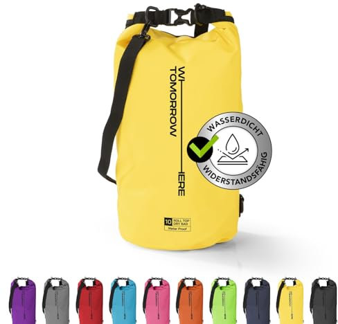 #DoYourOutdoor Where Tomorrow Dry Bag Tasche 20L gelb | Wasserdichter Rucksack | Wasserfester Beutel & Packsack | Drybag ideal für Boot, Kajak, Angeln und Camping