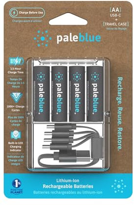 Piles Rechargeables USB-C PALEBLUE AA LR06 HR06