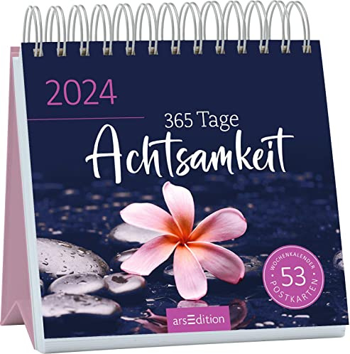 Postkartenkalender 365 Tage Achtsamkeit 2024: Wochenkalender 2024, 53 Postkarten für achtsame Momente