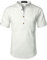 LucMatton Men's Casual Cotton Linen Short Sleeve Henley Shirt Summer Lightweight Cuban Guayabera Beach Tops White Small