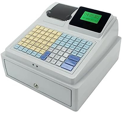 ERICAT Elektronische Registrierkasse Mit LCD-Bildschirm, Kassensystem-Registrierkasse Mit Drucker, 1-zeiliges 8-Digital-LED-Display, Robust Und Langlebig Und Einfach Zu Bedienen, Für Supermarkt, Café