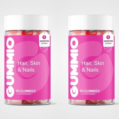 Biotin Gummies, Hair Growth, Nail Strengthener & Skin Support, Hair Skin & Nails Vitamin, 60 Gummies, Vitamin Supplement, Hair Growth, Nail Strengthener & Skin Support, (Pack of 2)