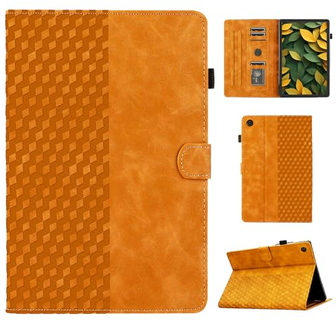 Hülle für Samsung Galaxy Tab A9+/ Tab A9 Plus 11 Zoll 2023 (SM-X210 SM-X215 SM-X216), PU Leder Tablette Schützhülle Multi-Winkel Ständer Cover Case mit Auto Schlaf/Wach für Galaxy Tab A9+ 2023, Orange