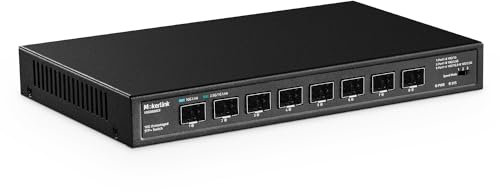 MokerLink 8 Port 10Gbps SFP+ Switch, unterstützt 1G/2.5G/10G SFP Module, 160Gbps Bandbreite, lüfterloser Unmanaged Plug and Play Ethernet Switch