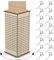 Kigley Wooden Rotating Display Stand 4 Sided Revolving Jewelry with Heavy Duty Pegboard Hooks, Keychain Rack 360° Rotating Pegboard for Craft Shows(4.7 x 4.7 x 11.8 Inch)
