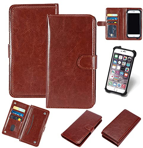 K-S-Trade Qualitativ & Innovativ 360° Hülle Für Realme C51 Braun Kunstleder Case Bookcase WalletCase Kunstlederederhülle Handyhülle,