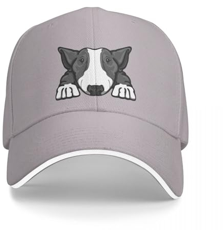 Basecap Grau Weiß Bullterrier Baseball Cap Trucker Cap Military Tactical Cap niedliche Hüte für Männer Frauen