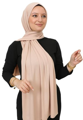 Prien Hijab Per Le Donna Sciarpa Viscosa Leggera Musulmano Scarf Scialle Lungo Scialle Sciarpe Islamiche Turchia Foulard Di Seta Per Le Women (Beige)