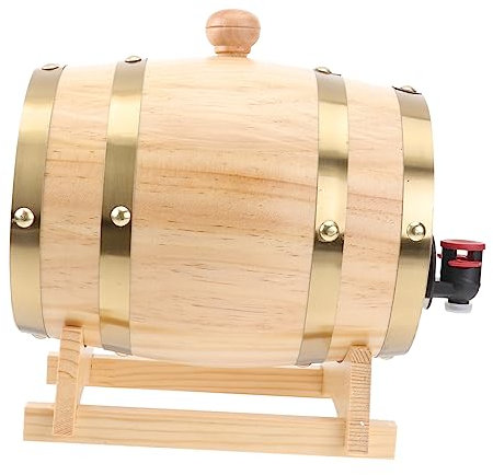 Milisten 1 Juego De Piezas Barril de Vino Barril de Bourbon barrica de Roble con Grifo Barril de Whisky de Madera Delicado Botella de Vino Manejar Barril de Madera Colocar