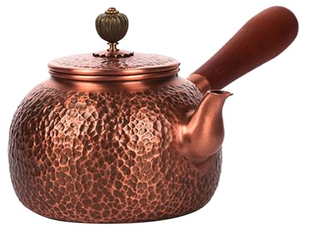perfk Teiera in Rame Teiera da Piano Cottura Teiera Fatta a Mano Durevole Bollitore per l'acqua con Manico Bollitore per Il tè Bollitore per Acqua Calda per, Stile b