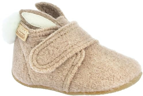 Living Kitzbühel Weiche Hasen Hausschuhe mit Ohren aus Schurwolle | Atmungsaktive Krabbelschuhe | rutschfeste Lauflernschuhe für Jede Jahreszeit | Handgefertigt in Europa