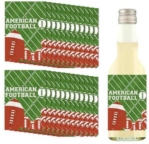 Waterproof Water Bottle Labels | 24PCS Football Waterproof Stickers - Funny Labels for Birthday Decorations, Colorful Decals for Sports Lovers