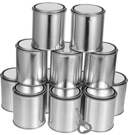 HOMSFOU Pots De Peinture en Métal Capacité – 1 Litre Couvercles Anti-fuites pour Travaux Manuels