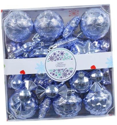 Sharplace 28 Stück Christbaumschmuck Weihnachtskugeln Weihnachtsdeko Dekorative Weihnachtskugeln Kugeln für Wandkranz Festival, Hellblau