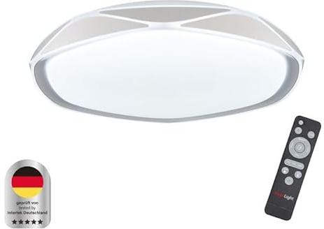 MegaLight Moderne Deckenleuchte Shining Venus Wohnzimmer, LED Pendelleuchte, Weiß, Durchmesser: 410mm, Höhe: 75mm