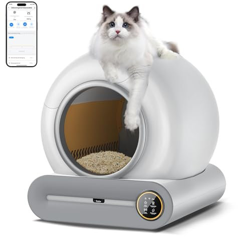 LeadGoods Katzenklo Selbstreinigend Selbstreinigende Katzentoilette Extra 68L App-Steuerung katzenklo selbstreinigend Automatische