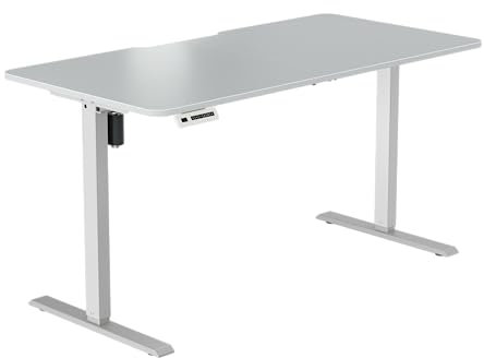 LeetDesk Entry Gaming Tisch – Elektrisch höhenverstellbarer Gaming Schreibtisch und PC Tisch – Ergonomischer Gaming Desk für Gamer – Weiß, 140 x 70 cm - Gamingtisch