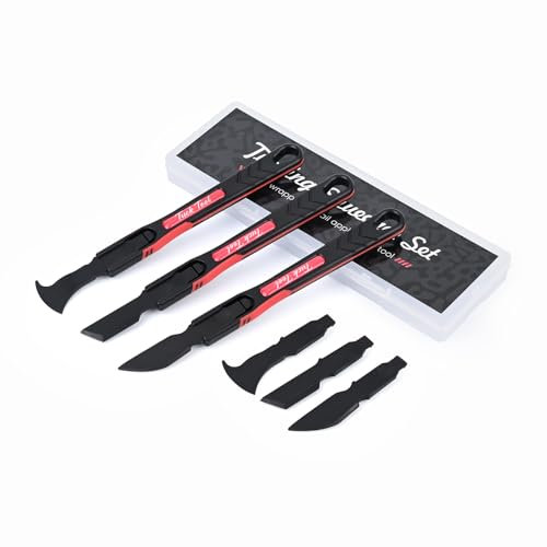 EHDIS Micro Rakel Set für Folie, Rakel Set mit 3 Unterschiedlicher Form Rakelköpfe, für Tönungsfolie Auto, Folienrakel zum Folie Kante Verschluss Steck für Autofolie Fensterfolie Werkzeug