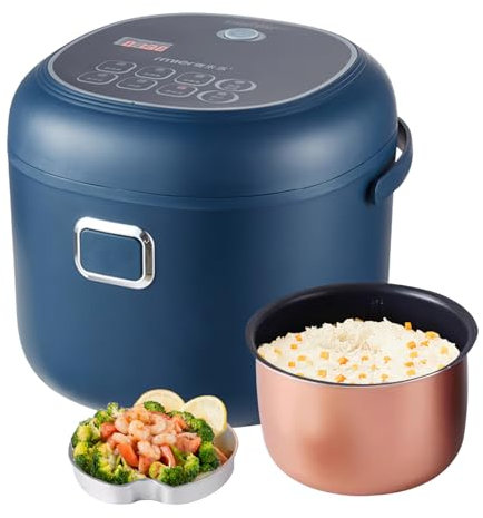 Olla de arroz, cocina de arroz de coche de 200 W, arroz cocina capacidad 2 L, olla de arroz eléctrica portátil multifuncional, mantiene caliente, recipiente antiadherente, para coche 12 V 24 V 220 V