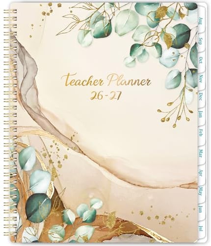 Teacher Planner 2026-2027 - A4 Academic Diary 2026-2027 from Aug. 2025 to Jul. 2026, Week to View Teacher Planner, Monthly tabs, Inspirational Quotes & Graph Paper Pages