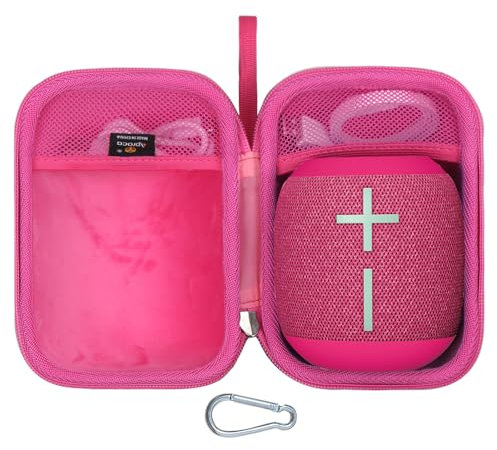 Aproca Pink Portable Storage Hard Case, for Ultimate Ears WONDERBOOM 4 / WONDERBOOM 3 Portable Waterproof Bluetooth Speaker and Accessories