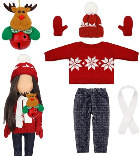 Weihnachten Puppenkleidung Kostüm Zubehör Wichtel Kleidung Wichtel Outfit 6 Stück Geschenke für DIY Home Party Weihnachten Deko