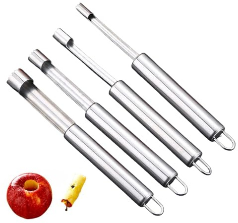 4 Stück Apfelentkerner,Apfelausstecher Edelstahl Apfel Ausstecher Entferner Apfelstecher Kerngehäuse Cutter Entkerner Obstentkerner Apfelkernausstecher Apfelkernentferner Apfelgehäuse für Apple Corer