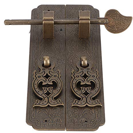 Julihai Türgriff-Set aus Antikem Kupfer, Exquisiter Türgriff Im Chinesischen Stil für Schrank, 2 Platten, 4 Schrauben für Wohnmöbel