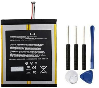 Uniamy 58-000280 Replacement Battery Compatible With 2955C7 58-000187 26S1015-A 58-000280 58-000377 HD 10 Plus T76N2P 2021 Release Fire HD 10.1 9th M2V3R5 Fire HD 10.1 7th Gen SL056ZE