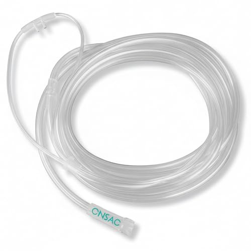Low-Flow Nasenbrille bis 6 L/min – Sauerstoffbrille aus weichem PVC, anatomische Nasengabel, Standardanschluss, latexfrei, einzeln verpackt, 50 Stück | Für Erwachsene (ab 30 kg)