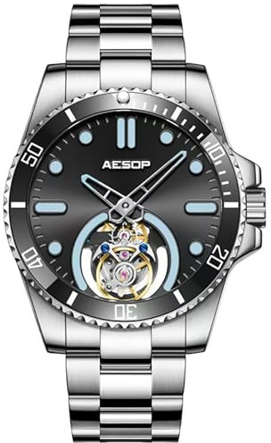B BINGER Exzentrisches Tourbillon Herrenuhr mit Handaufzug Männlich Armbanduhren