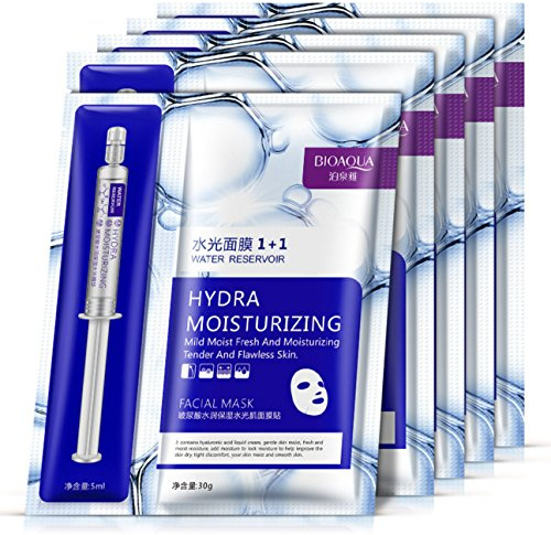 BIOAQUA Hydra Collagen Mask Mild Moist Face Tender Skin Hyaluronic Oil Control Beautiful Skin Moisturizing 5-PACK