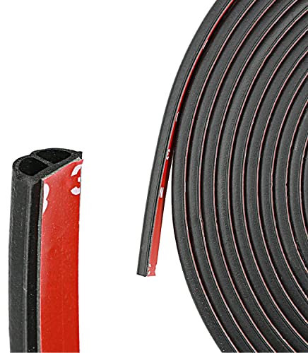 YOUSHARES coche tira del sello de puerta – forma B tira del sello de goma con pegamento del uno mismo para la puerta del coche, ajuste para la mayoría de los coches (16 pies)