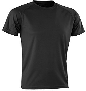 Spiro Adults Unisex Impact Aircool Tee (5XL) (Black)