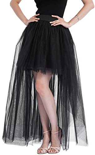 Happy Cherry Donna Tutu in Tulle Elastico Gonna a Coda di Rondine Con Posteriore Lunga