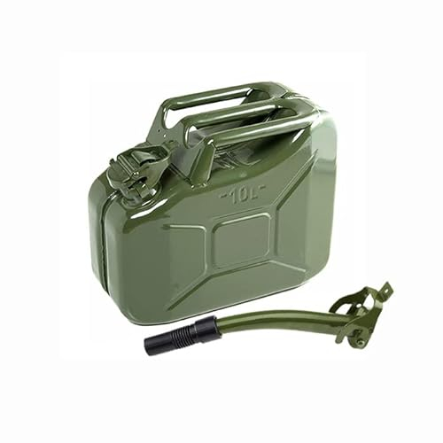 10lt Metallo Jerry Gerry Lattina + Verde Beccuccio - Carburante Contenitore Benzina Diesel 10L 10Lt