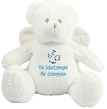 Selket's Shop Schutzengel Teddybär mit Namen – personalisierter Engel Teddy als Stofftier Geschenkidee